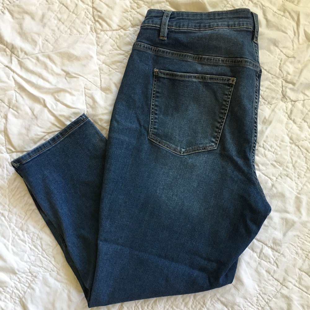 Talbots Heritage Crop Jeans Ankle Zippers Sz 16W